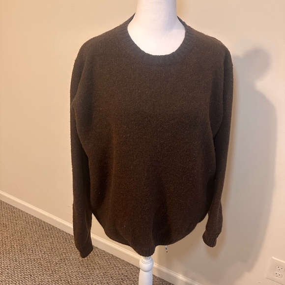 Brandy Melville Sweaters - Brandy Melville Wool Blend Elegant Dark Brown Women's Crew Neck Sweater